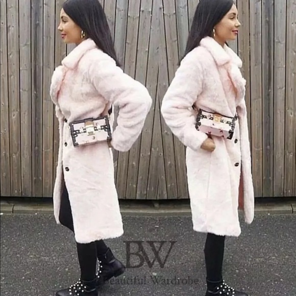 ZARA Soft pink long coat - Picture 7 of 9